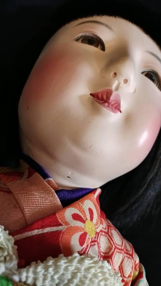 Amazon | □市松人形□古い日本人形 約38.5㎝ 当時物 着物 大正